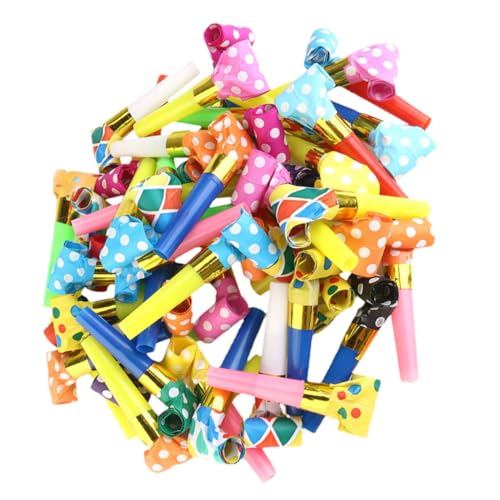 VICASKY 50 Stück Pop-Röhren Spielzeughupe Figuren Spiele Party-Horn exciting volumni party sachen mitgebsel kindergeburtstag Geburtstagsausbrüche lustige Party-Blowouts-Gebläse PVC von VICASKY