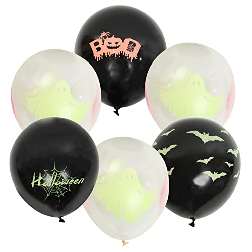 VICASKY 500 Stück Halloween Luftballons Requisiten Fluoreszierende Luftballons Dekor Fluoreszierende Latex Luftballons Emulsion Halloween Party Dekorationen von VICASKY