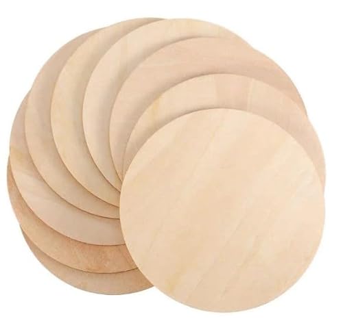 VICASKY 50er Pack Runde Holzscheiben zum Basteln Holzscheiben 7cm Holzplatte Rund Holzscheiben Rund Holzlatten Zum Basteln Mini Holzscheiben Baumscheiben Klein von VICASKY