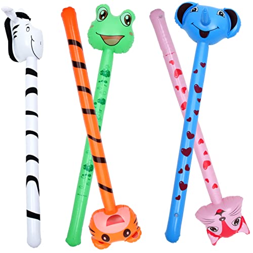 VICASKY 5St Aufblasbarer Tierstab Poolparty-Reifen klare Luftballons federnd pool toys for aufblasbares tier Tiere formen aufblasbare Stöcke Aufblasbarer PVC-Hammer von VICASKY