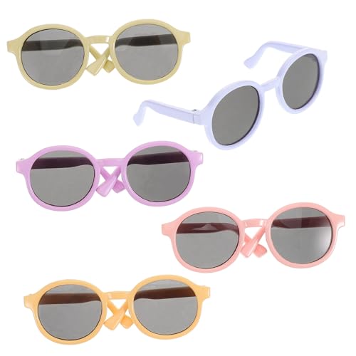 VICASKY 5St Puppenbrille Sonnenbrillen basteln Puppen Mini-Brille Puppe Sonnenbrille Katzenbrille Spielzeug-Accessoires Puppenparty plastikpuppe Cosplay Brille amerikanische Mädchenpuppen von VICASKY