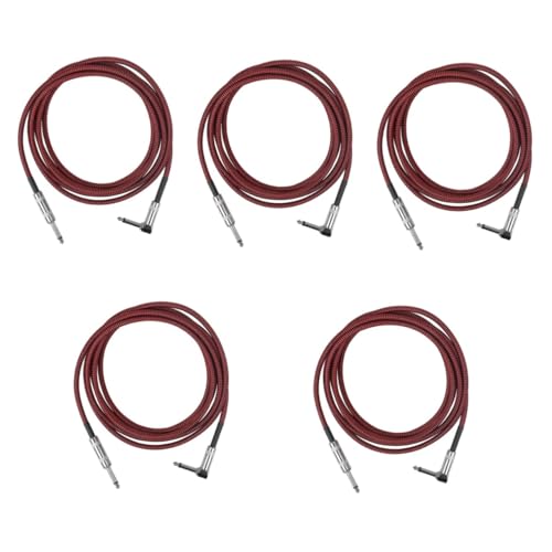 VICASKY 5St gitarrenkabel guitar cable Verbindungskabel für Musikinstrumente zubehör für gitarren zubehör gitarre Kette Kopfhörer ts Patchkabel für E-Gitarre Patchkabel Gitarren Kupferkern von VICASKY