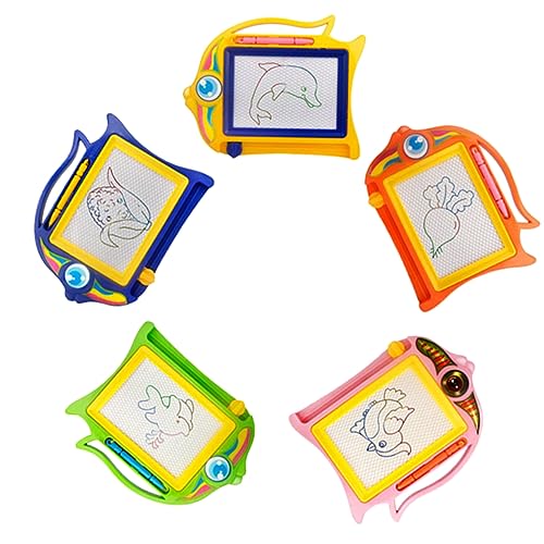 VICASKY 5St magnetisches Zeichenbrett magnetischer Sketcher Kinderschreibtafel Magnettafel abwischbares Zeichenbrett Lernspielzeug magnetisches Whiteboard Mini kleines Spielzeug von VICASKY