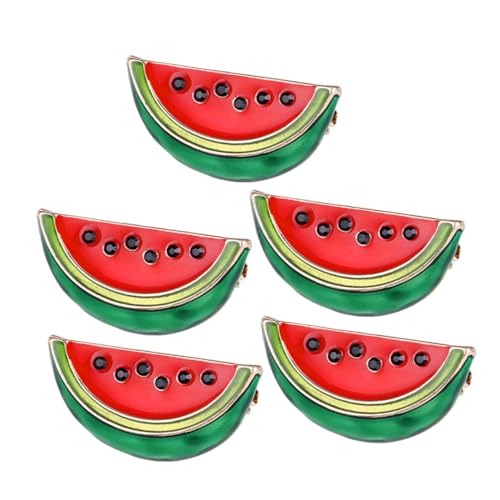 VICASKY 5st Wassermelonenbrosche Anstecknadel Obst Strass-brosche Perlen Wassermelonennadel Palästina Halskette Mit Wassermelone Charme Wassermelonen-emaille-broschen Decke Stift Legierung von VICASKY