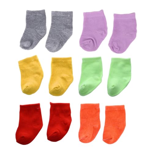 VICASKY 6 Paare Puppensocken Puppenschuhe Windeln Socken Frauen Socken für Puppen Meine Lebenspuppe puppenkleidung Dekoration Schlafzimmer Puppen Kleidung Puppenzubehör Puppendekor Stoff von VICASKY