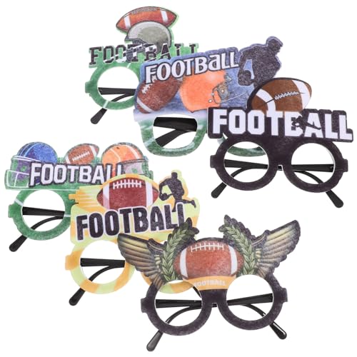VICASKY 6 Stück Fußballspiel-Brillenrahmen Fußball-Papierbrillen Lustige Rugby-Brillen Brillen Sonnenbrillen Fußball-Kostüme Brillen Fotoautomaten-Requisiten Für Fans von VICASKY