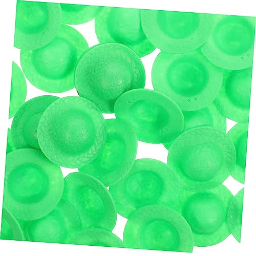 VICASKY 60 STK Mini-Hut kindertagsgeschenk plastikenten Puppenkleidung Spielzeughut geburtstagsmitgebsl Strohhüte Jazzhut für Puppe Kleiner Jazzhut Puppenhüte Miniaturhüte für Puppen Green von VICASKY