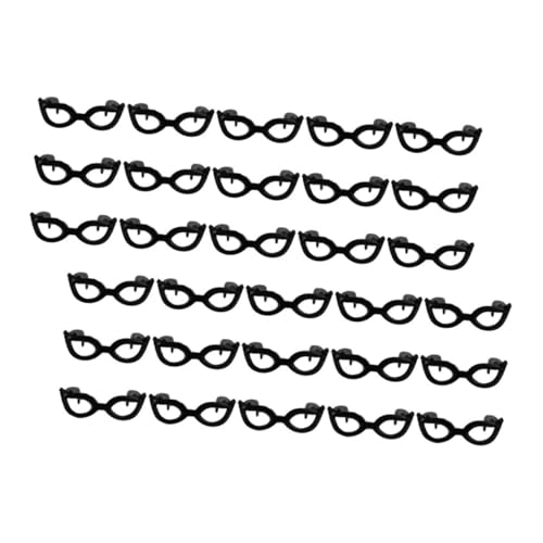 VICASKY 60St Mini-Brille Mini-Puppenbrille zum Basteln Puppe Verkleidet Brille puppenkleidung puppenspielzeug kreative Puppensonnenbrille Brillenrequisiten zum Anziehen Plastik Black von VICASKY