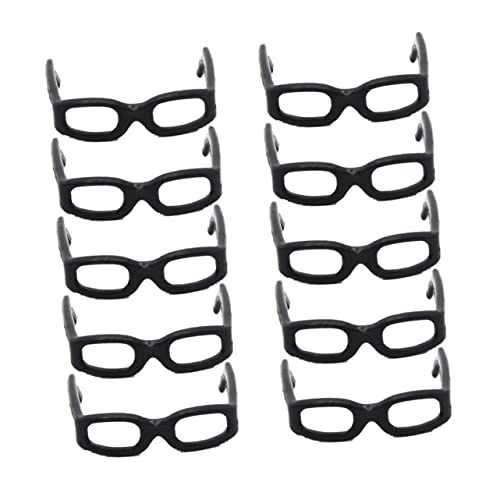 VICASKY 60st Schwarz Gerahmte Brille Puppenwagen Spielzeugpuppen Mini-Puppen-dekore Babyzubehör Plüschpuppe Mädchenpuppen Spielzeugbaby Puppe Sonnenbrille Tierfiguren Black Plastik von VICASKY