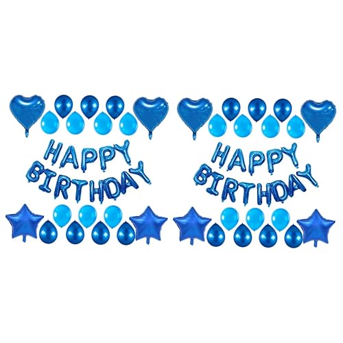 VICASKY 62 Stk Geburtstag Luftballons balloons wasserballons birthday decorations balons Buchstaben Luftballons Alles zum Geburtstagsballon Geburtstagsparty liefert Latexballons Blue von VICASKY