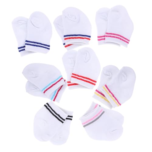 VICASKY 8 Paare Puppenzubehör Minisocken Für 18-Zoll-Puppe 18-Zoll-puppensocken Für Mädchen Anziehkleidung Für Babypuppen Mini-socken-Kleidung Für Babys Socken Für Babypuppen Stoff von VICASKY