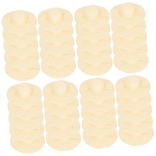 VICASKY 80 STK Gewebter Papierhut Puppe Strohmütze Miniaturen zum Basteln Mini-Puppenhüte kleine Puppenhüte doll Accessories Lustiger Hut Puppenhut Minihüte zum Basteln gewebte Mützen von VICASKY