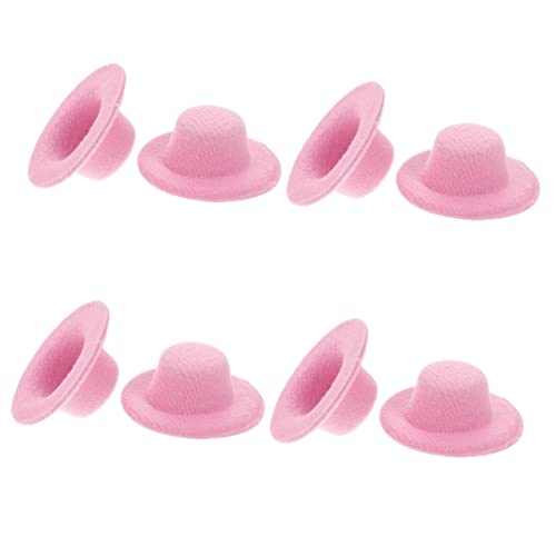 VICASKY 80 STK Mini-Hut Kleiner Stoffhut Cowgirl-Hut-Miniatur Puppenmütze Miniaturhüte Zum Basteln Miniatur-Stoffhut Miniatur-puppenhut Puppe Miniaturhut Mini Mexikanischer Hut Rosa von VICASKY