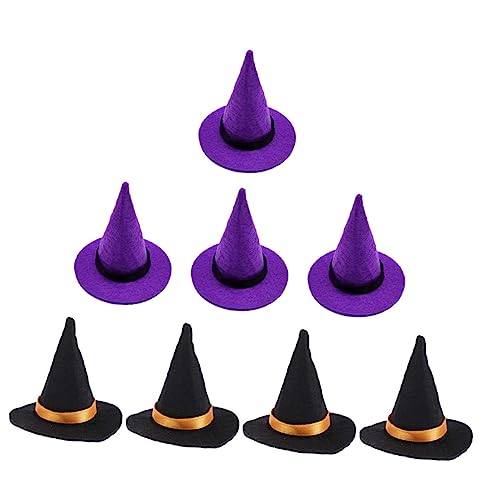 VICASKY 8St Mini-Hexenhut mini hexenhut halloween hut Puppenhut kinderkostüme tiermütze Hamsterzubehör Dekorationen mit Hexenhüten halloween deko schöner Hexenhut Party-Mini-Hut gefühlt von VICASKY