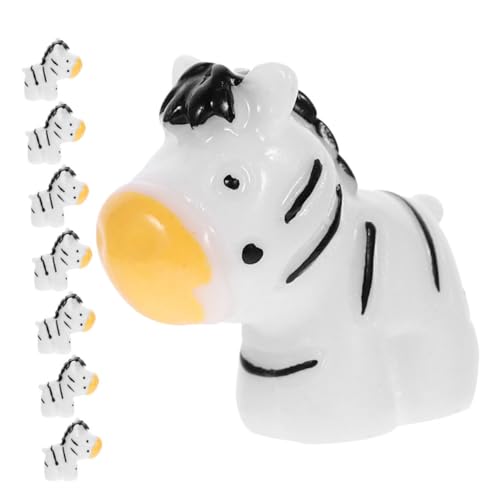 VICASKY 8St Mini-Zebra-Ornament wohnaccessoires Tischdekoration Zebra Zebrastatue Zebra Figuren für Sukkulenten Zebra Tischschmuck Mini-Harzfiguren Zebra-Dekorationen Miniatur-Tierfiguren von VICASKY