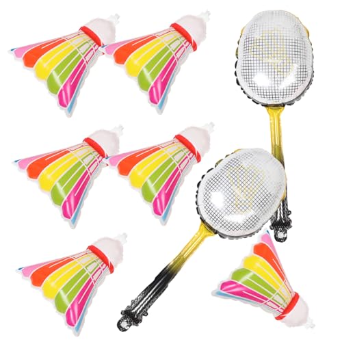 VICASKY 8st Badminton-ballon Badminton-dekorationen Badmintonball-ballons Sportballons Badminton-junggesellenparty-dekorationen Badminton-partydekorationen Partyballons Aluminiumfolie von VICASKY