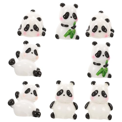 VICASKY 8st Mini-Panda-Ornament Ausgestopft Tierskulptur Drachen Tragen Panda-Geburtstags-Topper Panda-Dekorationen Zum Geburtstag Panda-verzierung Panda-Figur Roter Panda Harz von VICASKY