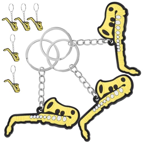 VICASKY 8st Saxophon-schlüsselanhänger Dekorativer Schlüsselanhänger Schlüsselanhänger-charm Schlüsselanhänger Dekoration Schlüsselanhänger Für Musikinstrumente Süße Schlüsselanhänger Pvc von VICASKY