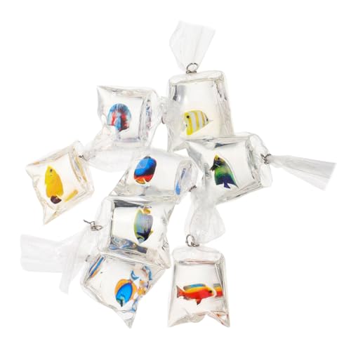 VICASKY 8st Transparenter Fischschmuck Aus Kunstharz -wasserbeutel-anhänger Fisch-Armband-Charms Ohrringe Selber Machen DIY-halskettenherstellung Fischanhänger Plastik von VICASKY