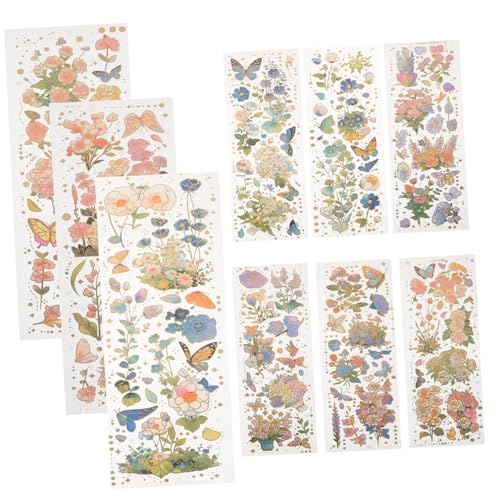 VICASKY 9 Blätter Scrapbooking Sticker Scrapbook Stickers valantines muttertaggeschenke bescherung Weihnachten dekorative Aufkleber ästhetische Aufkleber Zarte Aufkleber das Haustier von VICASKY