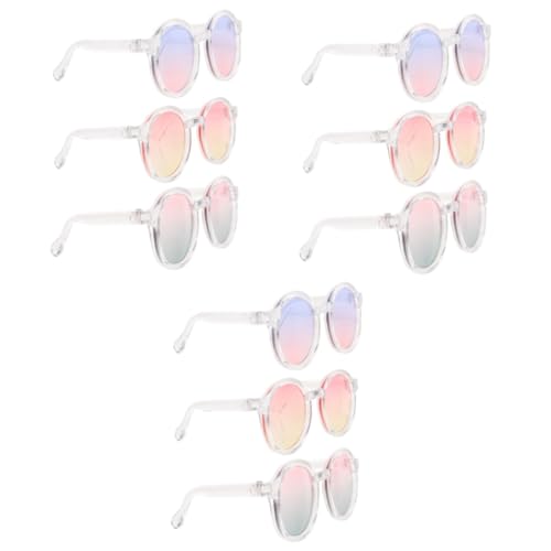 VICASKY 9 STK 6 Punkte Puppenbrille klare Sonnenbrille Brille zum Anziehen der Puppe klare Gläser puppenkleidung Puppen Kleidung schnapsgläser Puppe Sonnenbrille Puppenbrillen aus Plastik von VICASKY