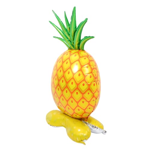 VICASKY Ananas-ballon Sommerballons Weidenkorb Feenhafte Faseroptische Lichter Großer Schaum Hutband Gefüllte Luftballons Schwimmbecken Bündeln -korb Spaß Yellow Aluminiumfolie von VICASKY