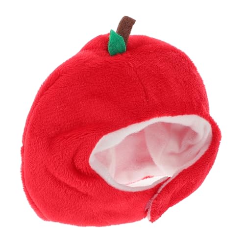 VICASKY Apfelhaube Puppenaccessoires Puppen Party Outfit Puppen Sammlung Mini Puppen Accessoires Mini-Apfelkappe Cartoon-Puppenhut kleine Apfelkopfbedeckung Stoff rot von VICASKY