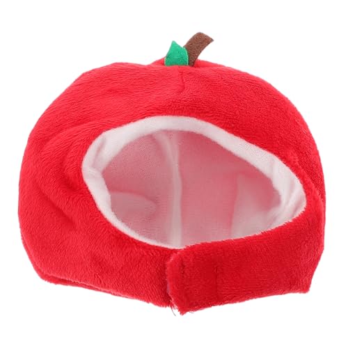 VICASKY Apfelhaube Puppenaccessoires Puppen Sammlung Kreative Puppenoutfits Kreative Puppenmode Miniatur-Puppenhüte kleine Apfelkopfbedeckung Puppe Apfelhut Stoff rot von VICASKY