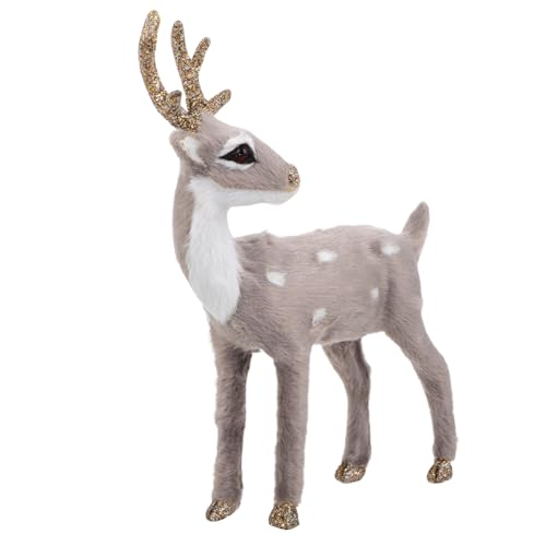 VICASKY Elchmodell Weihnachten deko weihnachtsdeko tischdekoration Weihnachten Tischdeko Weihnachten Winter Dekoration Rentier Stofftier Simulation Rentierfigur Hirsch-Statue Plastik Grey von VICASKY