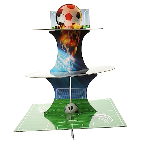 VICASKY Fußball Tortenständer Tortenaufsatz Cupcake Ausstellungsständer Drehteller Kuchenbällchen Sport Cupcake Ständer Fußball Cupcake Ständer Rugby Fußball Kuchentischdekoration von VICASKY