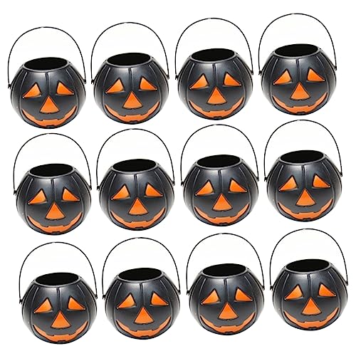 VICASKY Kürbis Eimer Halloween-leckerli-korb Halloween-zubehör Kürbiskessel Halloween-süßigkeiten-eimer Kürbis Geschenkeimer Kürbis-eimer-hintergrund Mini-süßigkeit Tricktöpfe Plastik von VICASKY