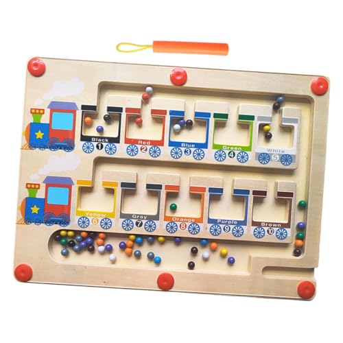 VICASKY Magnetische Zugzähltafel Puzzle-spielbrett Zählspiel Magnete Magnetisches Spielzeug Kinder Rätsel Sortierspiele Magnetfarbe Und Zähllabyrinthe Magnetische Farblabyrinthe Hölzern von VICASKY