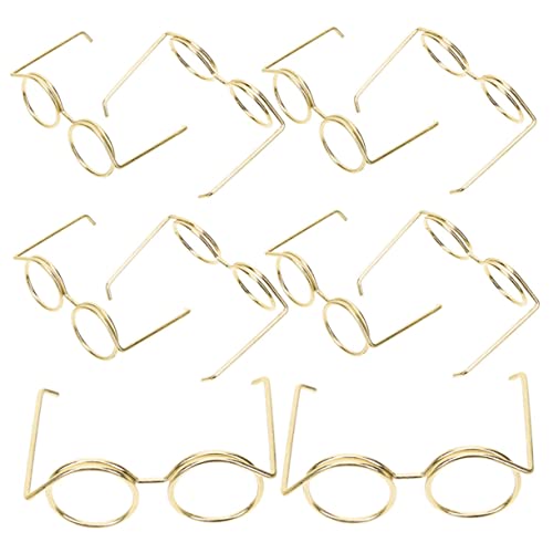 VICASKY Lustige Party-Requisiten Mini-Brille Für Puppen 10 Stück Metallrahmen Puppenauge Keine Linse Bastelzubehör Für Puppen von VICASKY