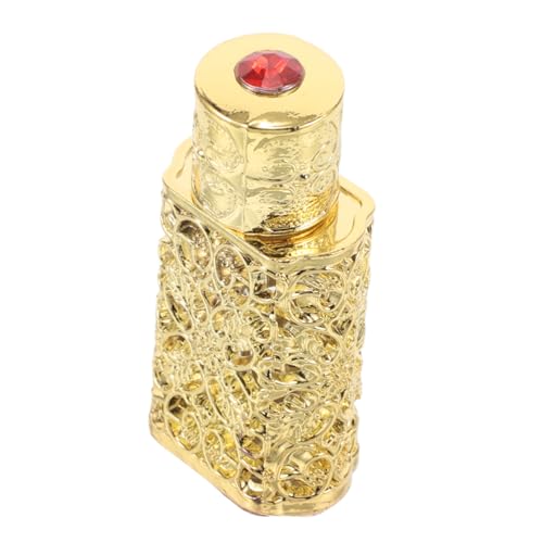 VICASKY Muster Hohle Parfümflasche Essenzflasche Dekorative Mini Duftflasche Parfüm Accessoire Mini Parfümflasche Parfümflaschen Parfümöl Legierung Golden von VICASKY