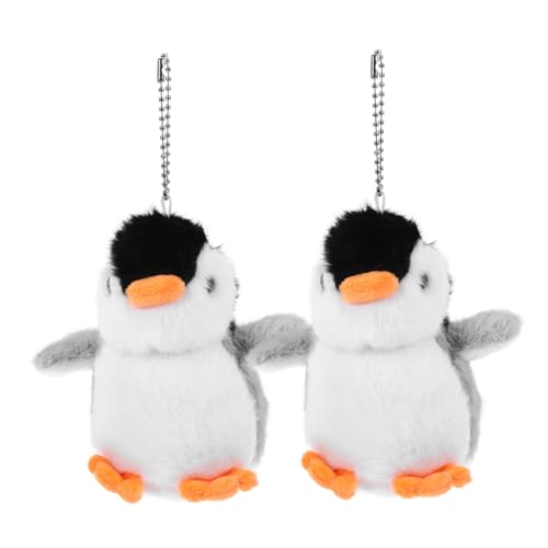 VICASKY Niedlicher Pinguin Schlüsselanhänger üsch Pinguin Anhänger Dekoratives Taschenpendant Pinguin Schlüsselanhänger Hellgrau von VICASKY