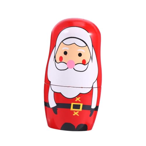 VICASKY Ornament weihnachtsparty gefallen Vater Plüsch Urlaub Tischdekoration Baum Figur Matryoshka weihnachtlich nikolausteller die weihnachtsmänner wohnungsdeko Wohndekoration Bambus rot von VICASKY