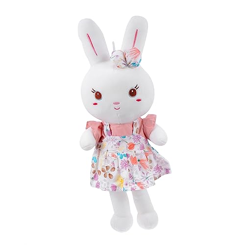 VICASKY Plüsch Kaninchen Puppe Kissen Plüschtiere Stoffhase Kaninchen Puppe Mit Rock Hasen Puppe Mit Kleidung Osterhase Kaninchen Puppe Mit Kleidung Plüschmaterial Rosa von VICASKY