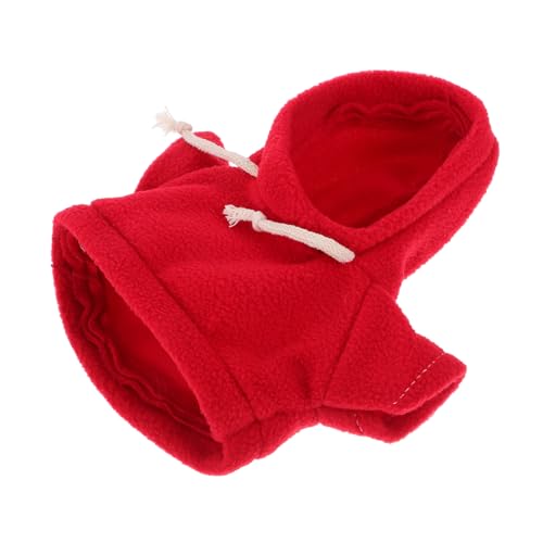 VICASKY Plüschbärenkleidung Kleine Kleidung Haushaltskaninchen Katzenspielzeug Kinderkleidung Modellkaninchen Puppen Babykleidung Dreidimensionales Puppenstatuen Rot Stoff von VICASKY