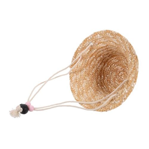 VICASKY Puppe Strohhut puppenkleidung Puppen Kleidung Mini Sombrero Miniaturhut für Puppenbasteln Mini Strohhut Puppenstuben-Strohhüte Hutmodell Mini-Hut aus gewebtem Stroh Mini-Strohhut von VICASKY