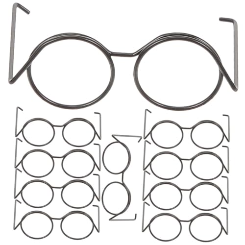 VICASKY Puppen Brille Mini Brillen Basteln Puppenbrillen Set Miniatur Metallbrille Ohne Gläser Ideal Als Zubehör Für Puppen Und Puppenhäuser Klassische Deko Für Puppen Und Sammlerstücke von VICASKY