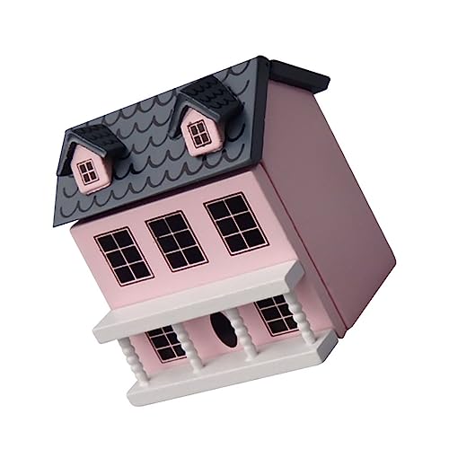 VICASKY Puppenhaus Mini- winzig faltbares Mini-Mikrowelle graceling büro Dekoration Wohnaccessoire bastelset holzbausatz Musterhaus Mikrovillen Ornament Rosa von VICASKY