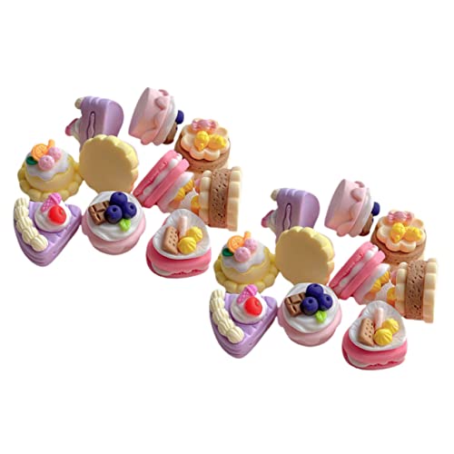 VICASKY Torten Deko Resin Imitation Kuchen Charms Bunte Dessert Charms Für Handyhüllen Schmuckherstellung Und Bastelaccessoires Inklusive Blaubeer Schokoladenkuchen Tortendeko Happy Birthday von VICASKY