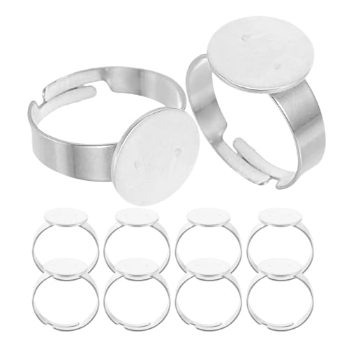 VICASKY Runde Rohlinge Für Ringe Ringhalter Schmuckherstellung Flache Ringrohlinge Aus Edelstahl Ringrohlinge 20 Stück 12 Mm Ringrohlingssockel Flacher Ring Aus Edelstahl Verstellbare von VICASKY