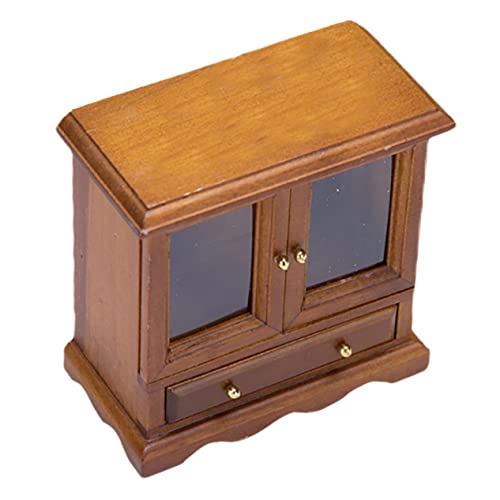 VICASKY Schrankmodell Minischrank Puppenhaus Puppenbett Kommode Miniaturmöbel Mini- Machen Es Zu Mini-Essen Puppenmöbel Mini-hausdekoration Woodzeez Mini-dekor Hölzern Brown von VICASKY