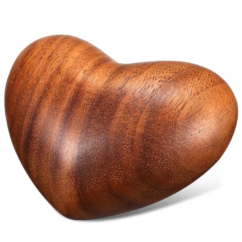 VICASKY Schwarzes Walnuss Spielzeug Holz Herz Stütze Holz Liebes Herz Stütze Holz Handheld Herz Stütze Liebes Herzform Holz Stütze Holz Komfort Herz Natürliches Holz Herz Hand Holz von VICASKY