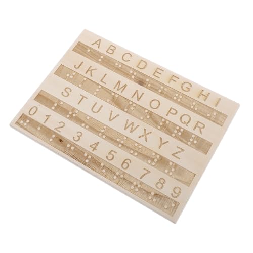 VICASKY Tafel mit Braille-Alphabet Briefkartenverfolgung Stehende Flip-Desktop-Kalender Tragbares Tracking Board Support Board Tracking Board Sprechende Uhr für Blinde Zeichenbrett hölzern von VICASKY