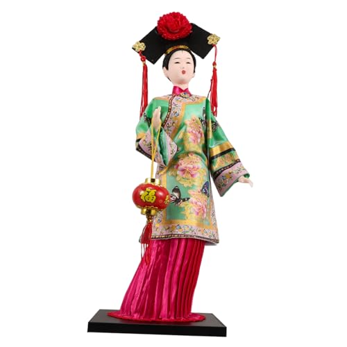 VICASKY Traditionelle Kleidung Puppen Sammlerpuppe Figur Figur Puppe Traditionelle Puppe Seidenfigur Sammlerhandwerk Puppe Puppenfigur Grünes Polyester von VICASKY