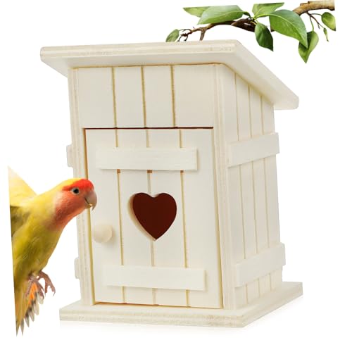 VICASKY Vogelnest aus Holz Holzvogelhaus Holz vogelhaus Vogelhäuschen zum bemalen Vogelhütte Vogelhaus-Set Kolibri-Nest Haustiervögel nisten vogelhaus aus Holz natürliches Holz Beige von VICASKY