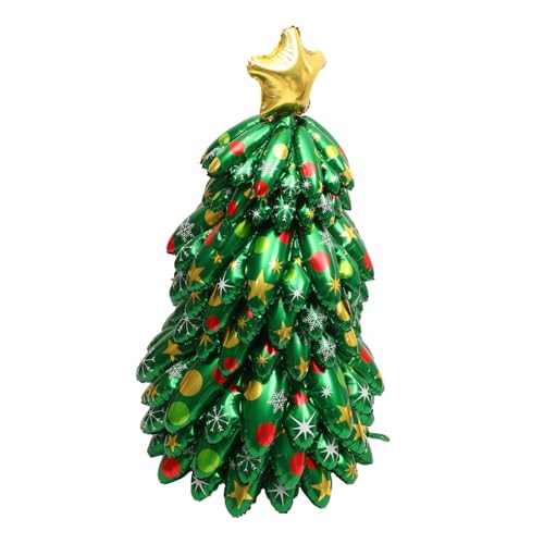 VICASKY aufblasbarer weihnachtsbaum Weihnachtskugeln Neon Weihnachtsschmuck außen aufblasbarer tannenbaum überwintern Christbaumschmuck Weihnachtsfeier Dekoration Aluminiumfolie Green von VICASKY