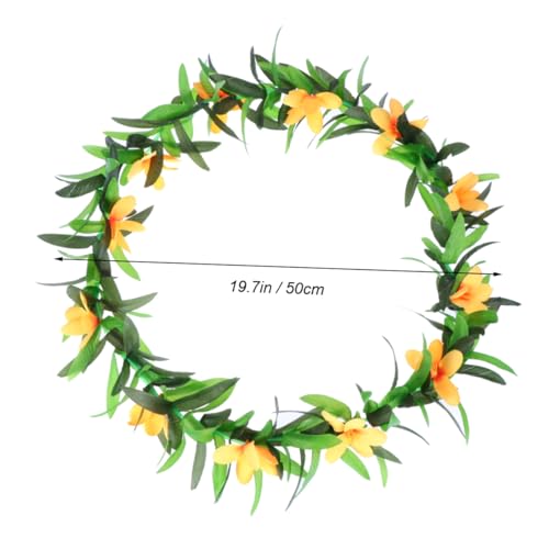 VICASKY hawaiianische Leis Blumenkranz Sommerkränze Luau-Partyzubehör Luau-Dekorationen hawaiianische Partydekorationen Feiertagskränze hawaiianische dekorationen Yellow von VICASKY